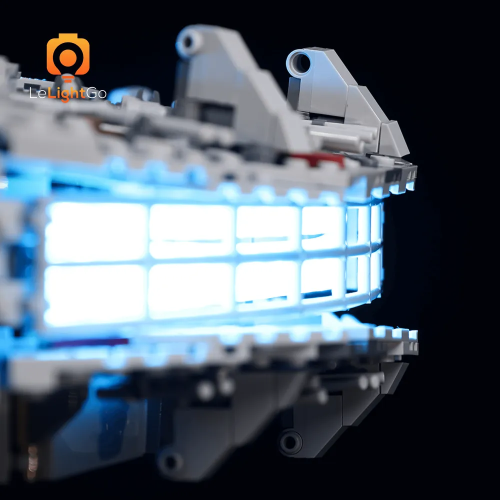 Millennium Falcon 75192 lit with LeLightGo remote lighting system