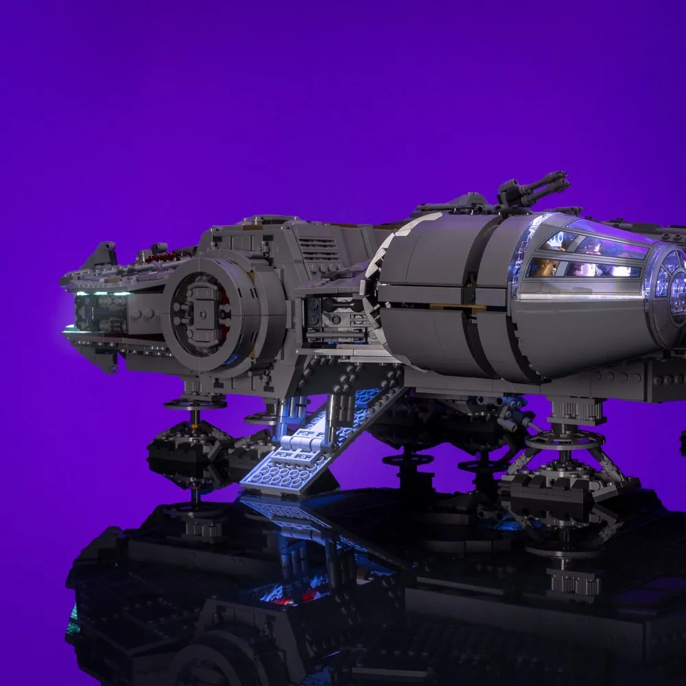 High-end lighting components on Falcon 75192 from LightMyBricks