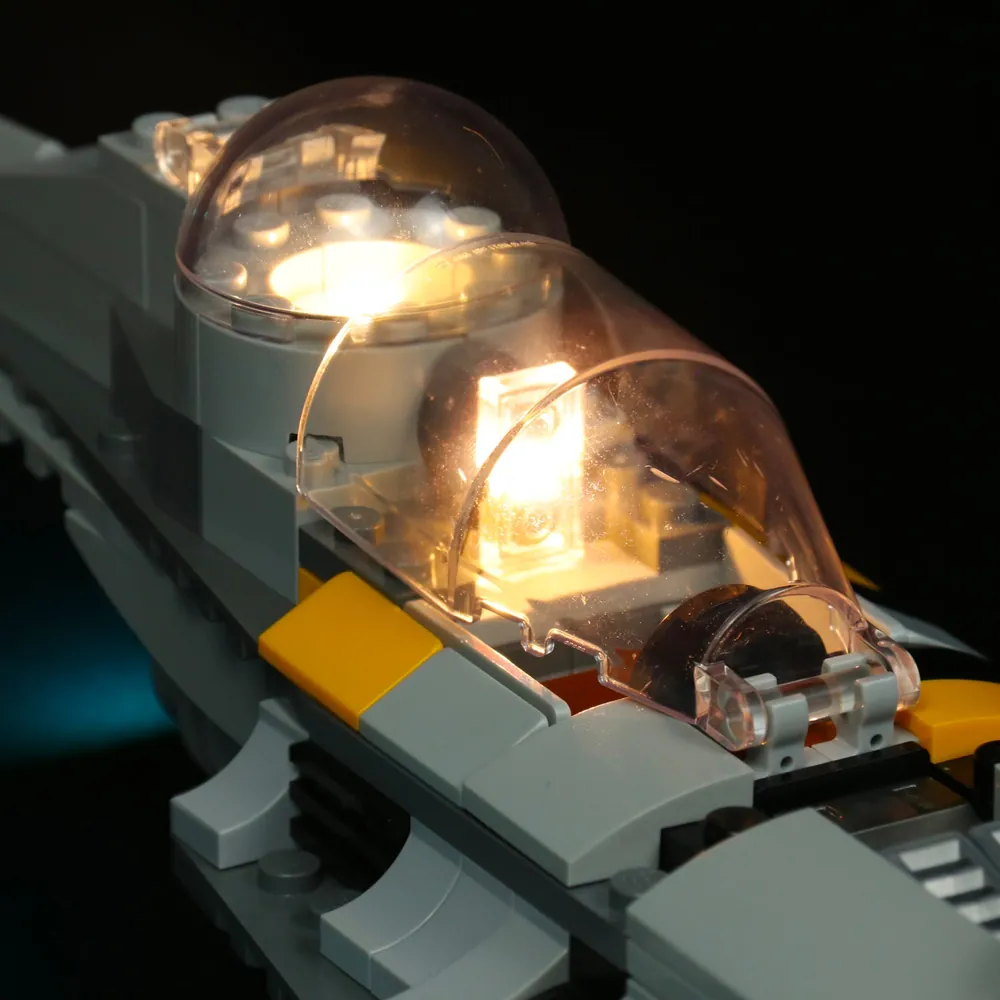 LEGO Mandalorian N-1 Starfighter with BrickBling lighting kit installed