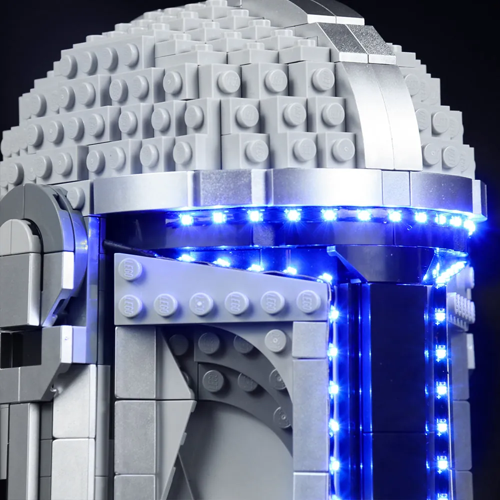 BrickBling light installation on LEGO 75328 helmet visor