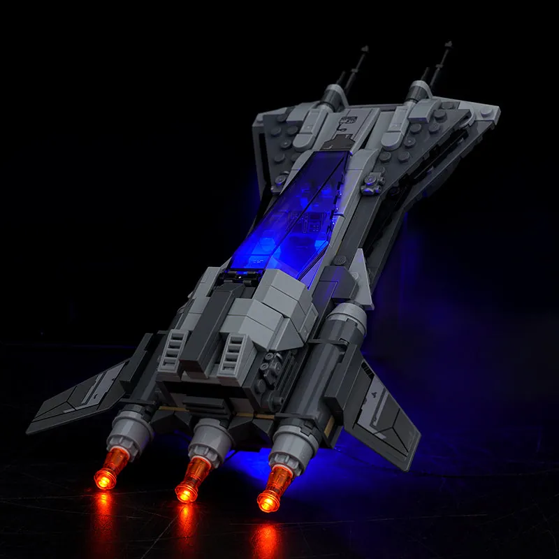 BrickBling light kit for LEGO Pirate Snub Fighter 75346 illuminating the cockpit area