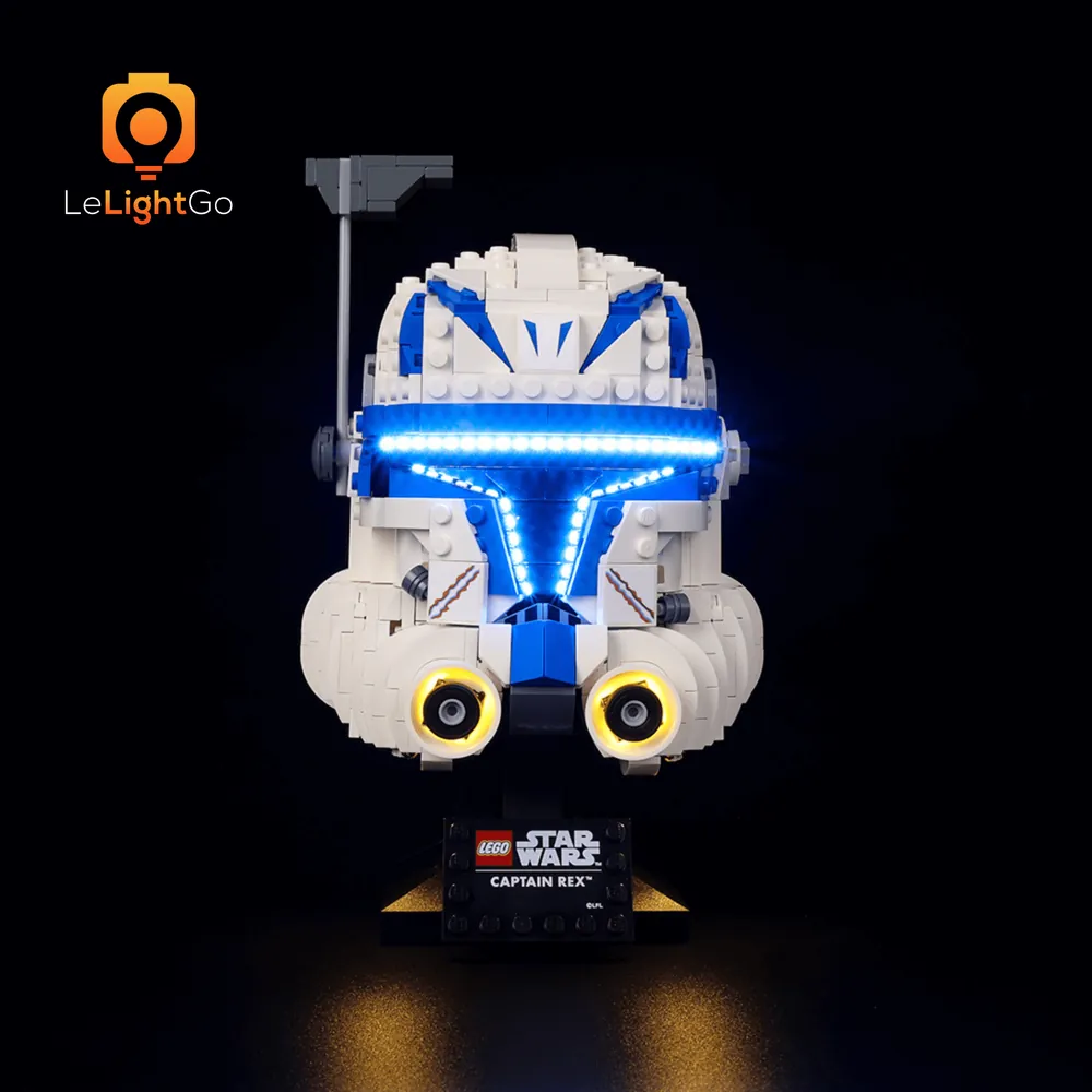 LeLightGo LED kit for LEGO Captain Rex Helmet 75349 with budget-friendly micro-LEDs