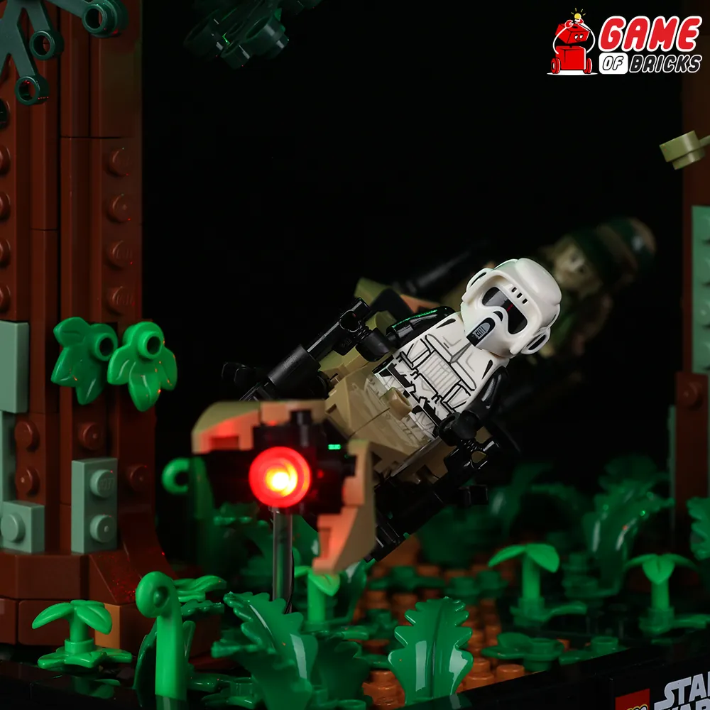 Game of Bricks modular boards connecting LEDs on LEGO diorama