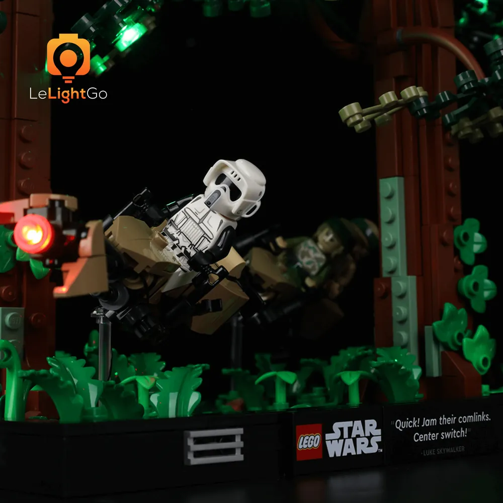 LeLightGo micro LEDs installed on LEGO speeder diorama