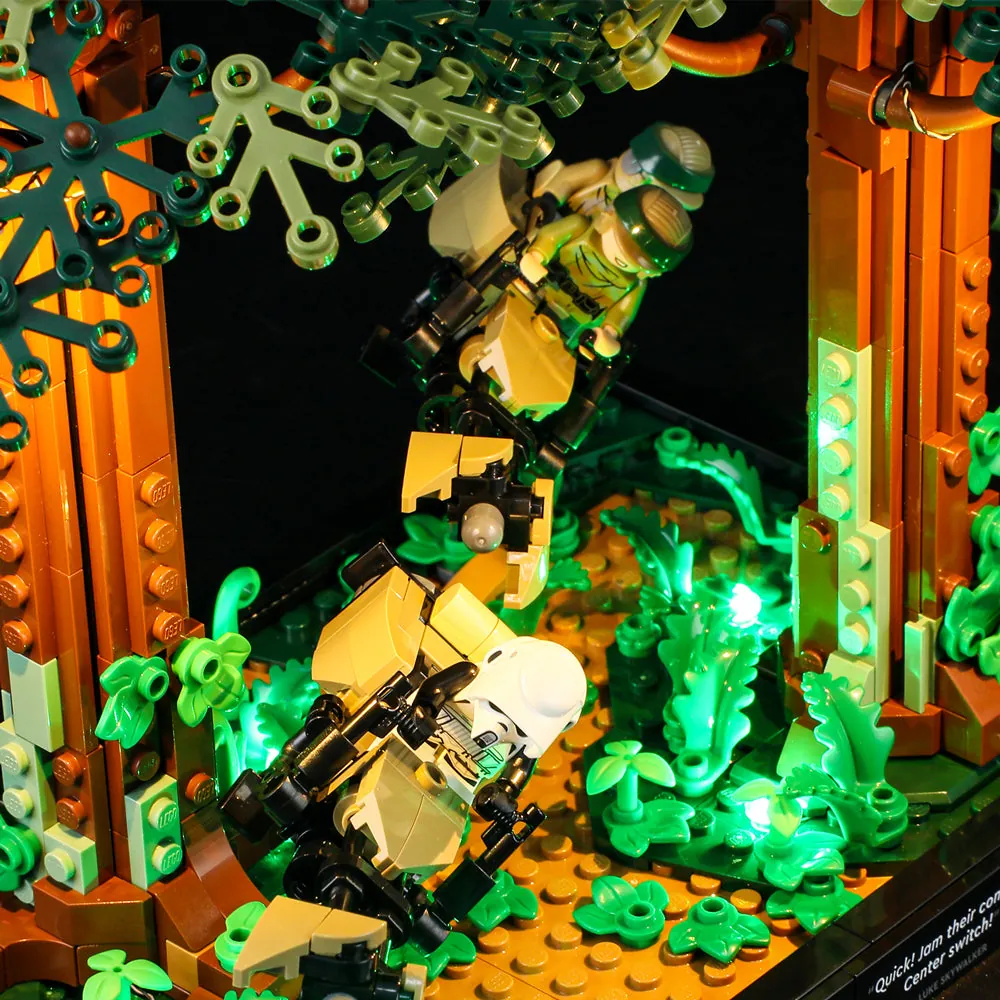 Lightailing integrated wires in LEGO Endor diorama