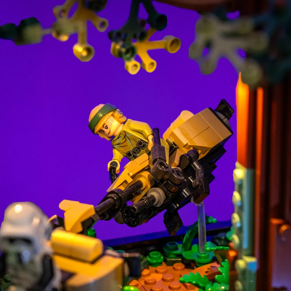 LEGO Endor diorama with LightMyBricks ambient lighting