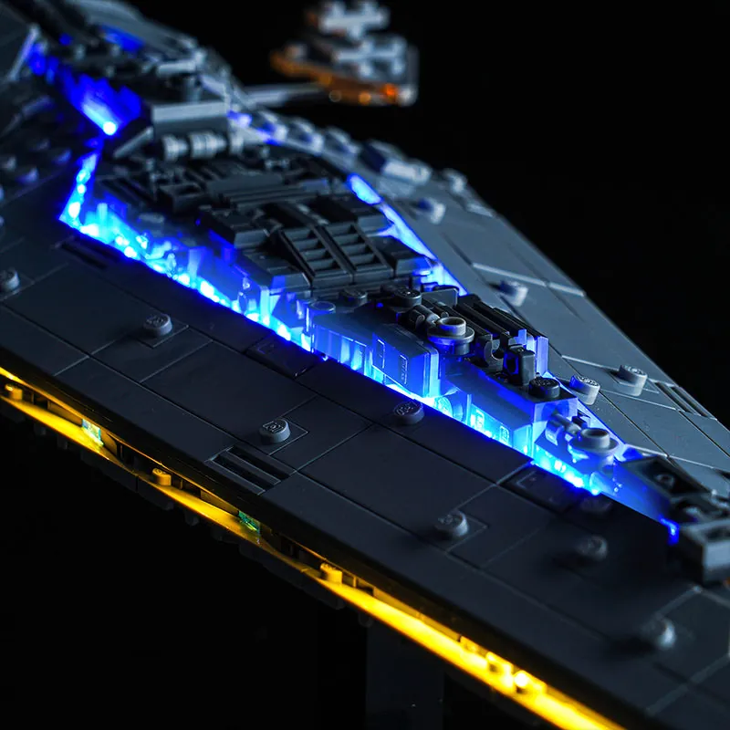 BrickBling light kit for LEGO Executor with modular micro-LEDs concealed in the hull