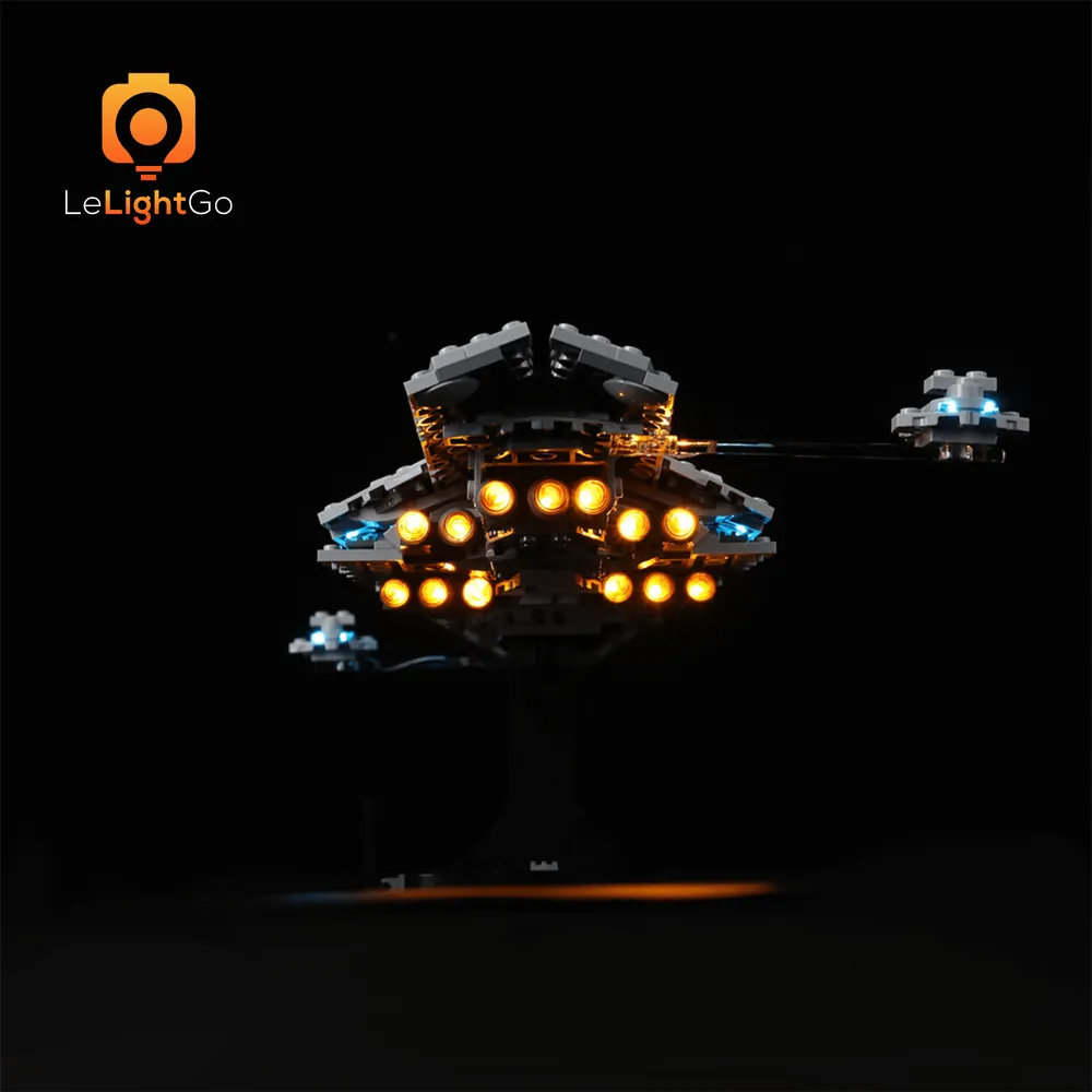 LeLightGo LED kit for LEGO Executor showing engine and hull lighting