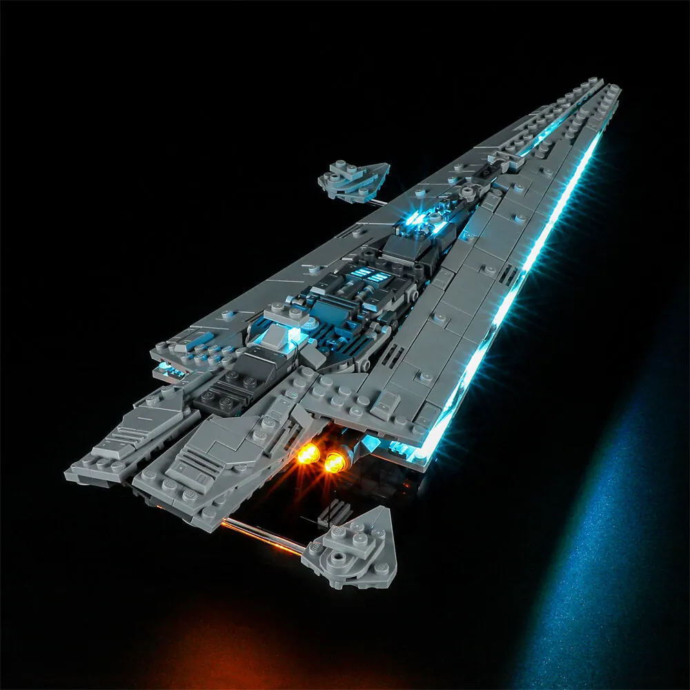 Lightailing LED lights for LEGO Executor Super Star Destroyer showing engine glow