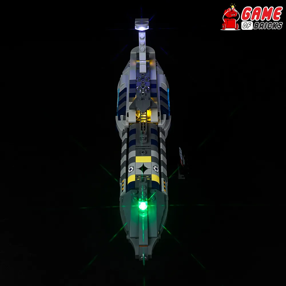 Game of Bricks lights on LEGO Invisible Hand 75377 display