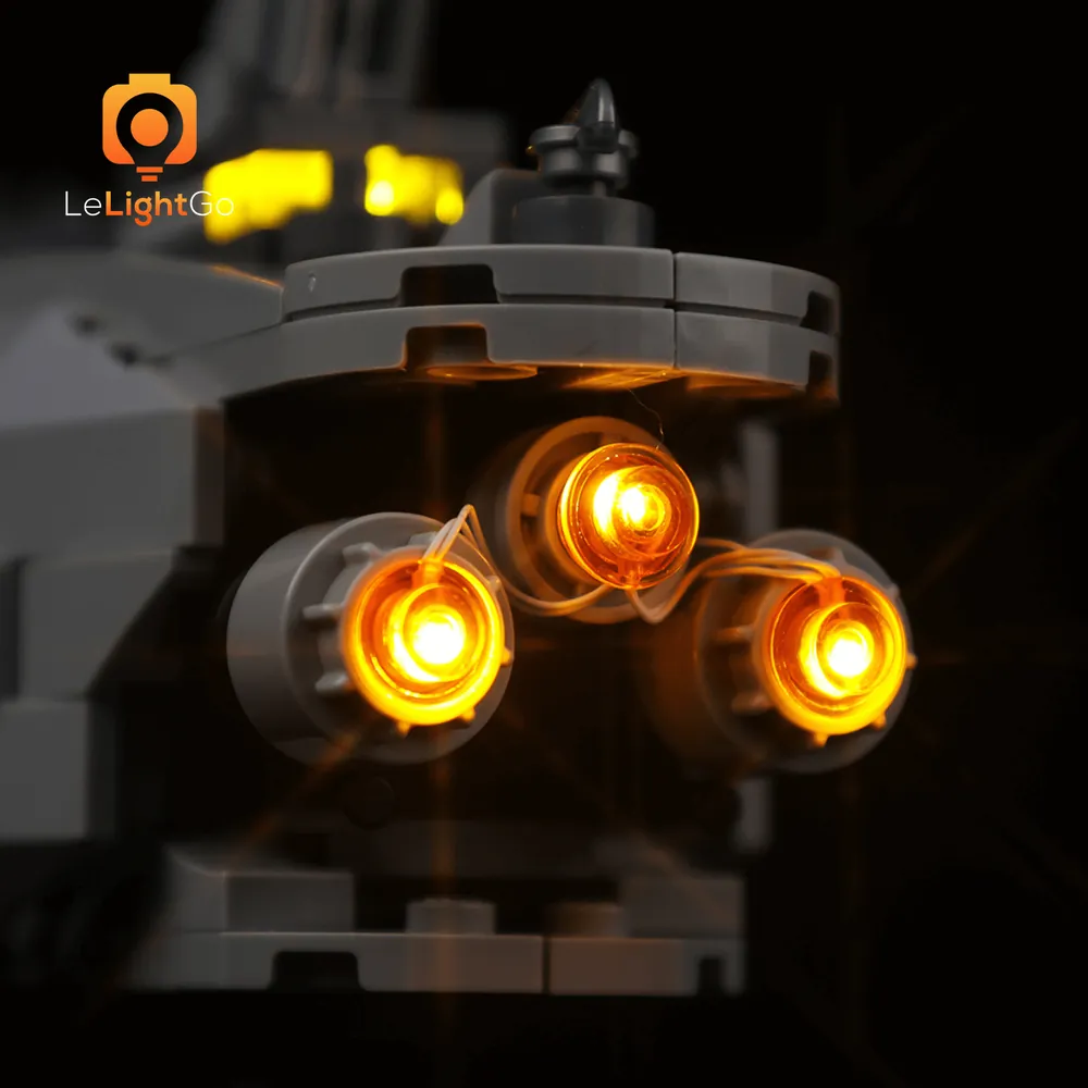 LeLightGo lights on LEGO Invisible Hand 75377 display