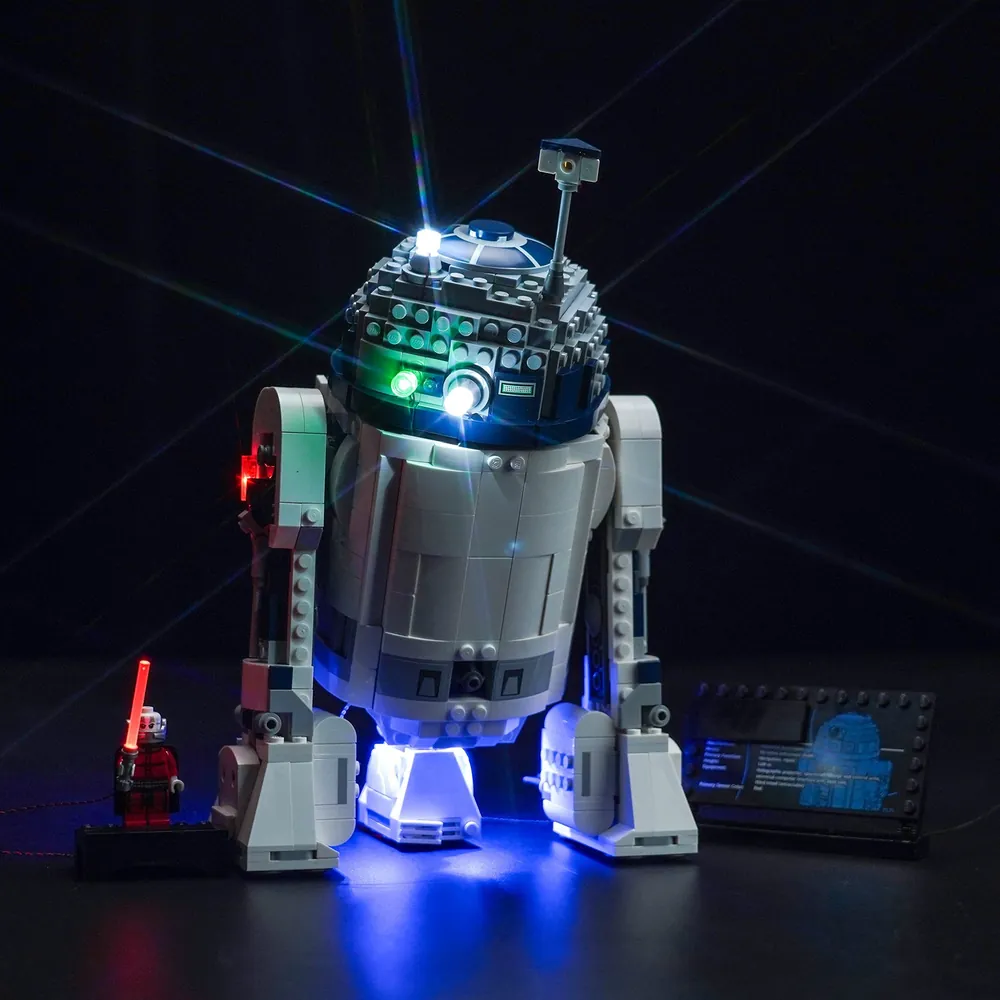 BrickBling LED kit for LEGO R2-D2 75379 with modular micro-LEDs and remote control