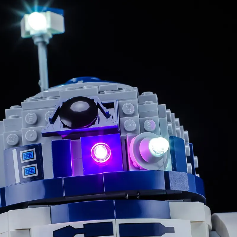 Lightailing integrated harness wiring around R2-D2's dome and legs