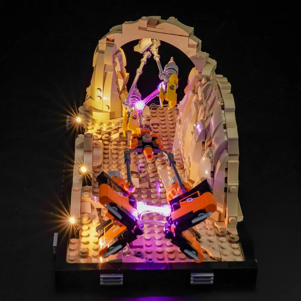 BrickBling lighting effect on LEGO 75380 desert scene