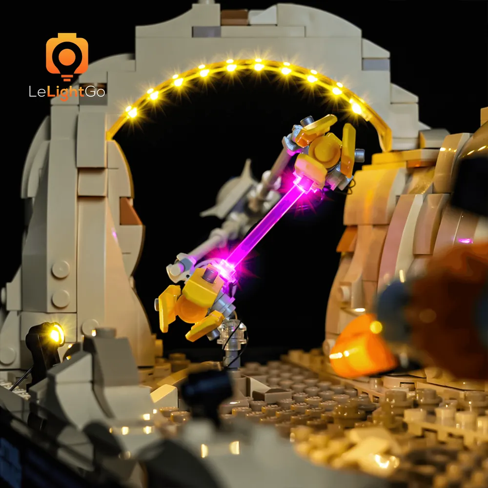 LeLightGo lighting effect on LEGO 75380 desert diorama
