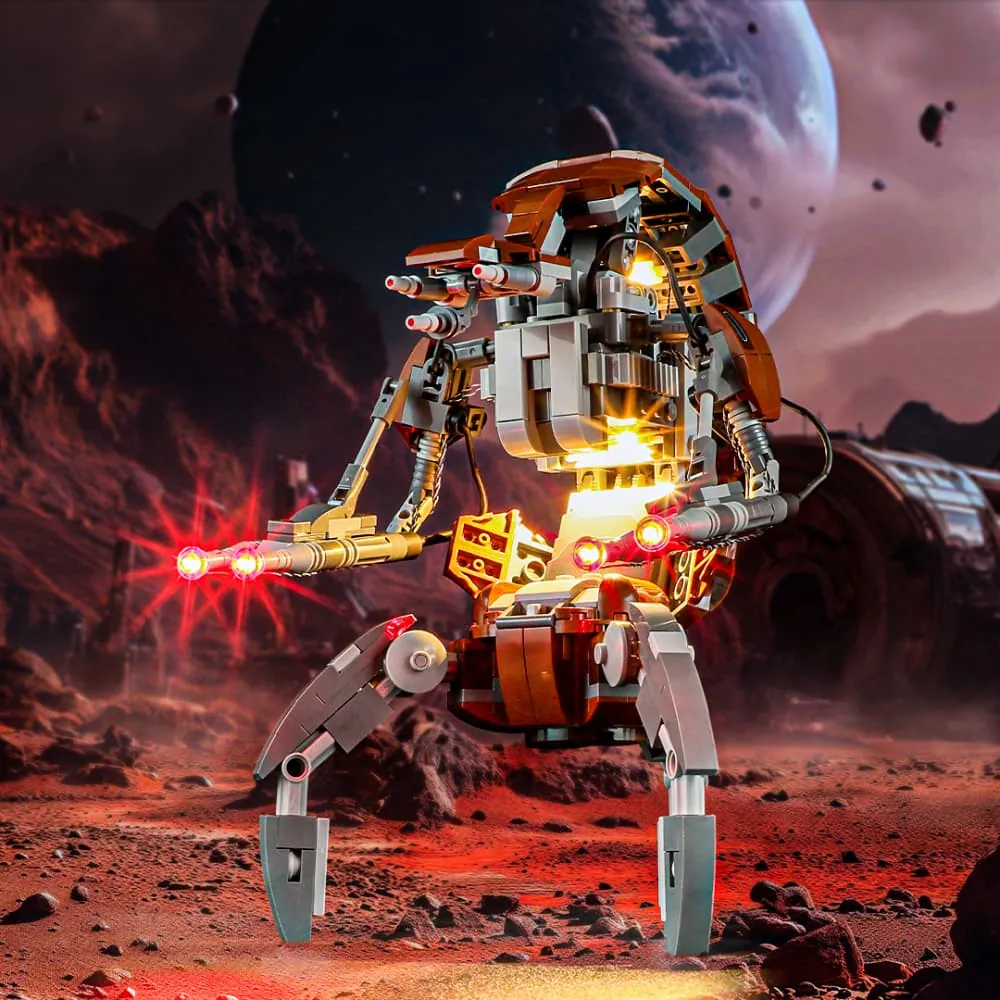 Lightailing Briksmax 2.0 LED kit for LEGO Droideka 75381 in attack stance