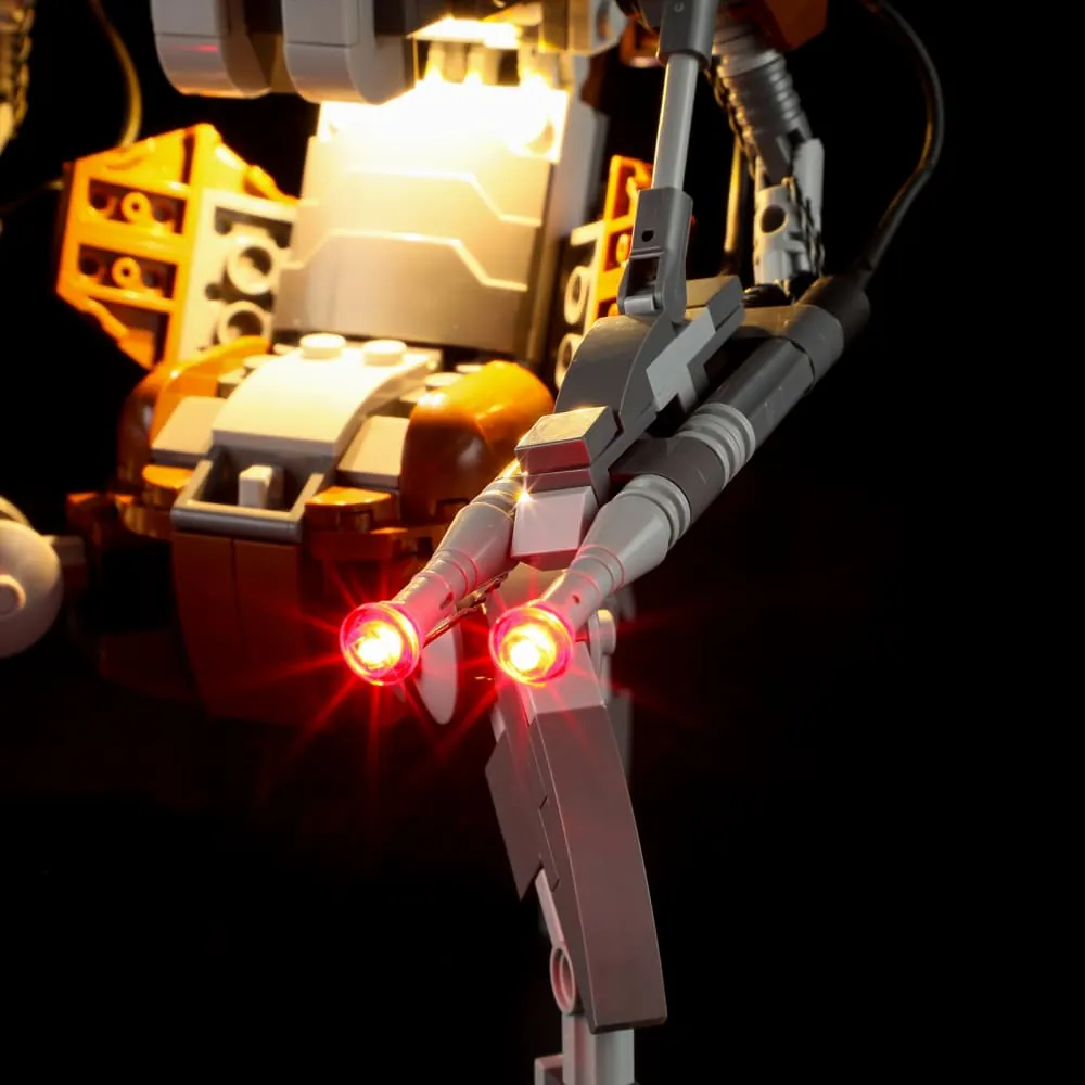 Close-up of Lightailing pre-soldered harness on Droideka's body