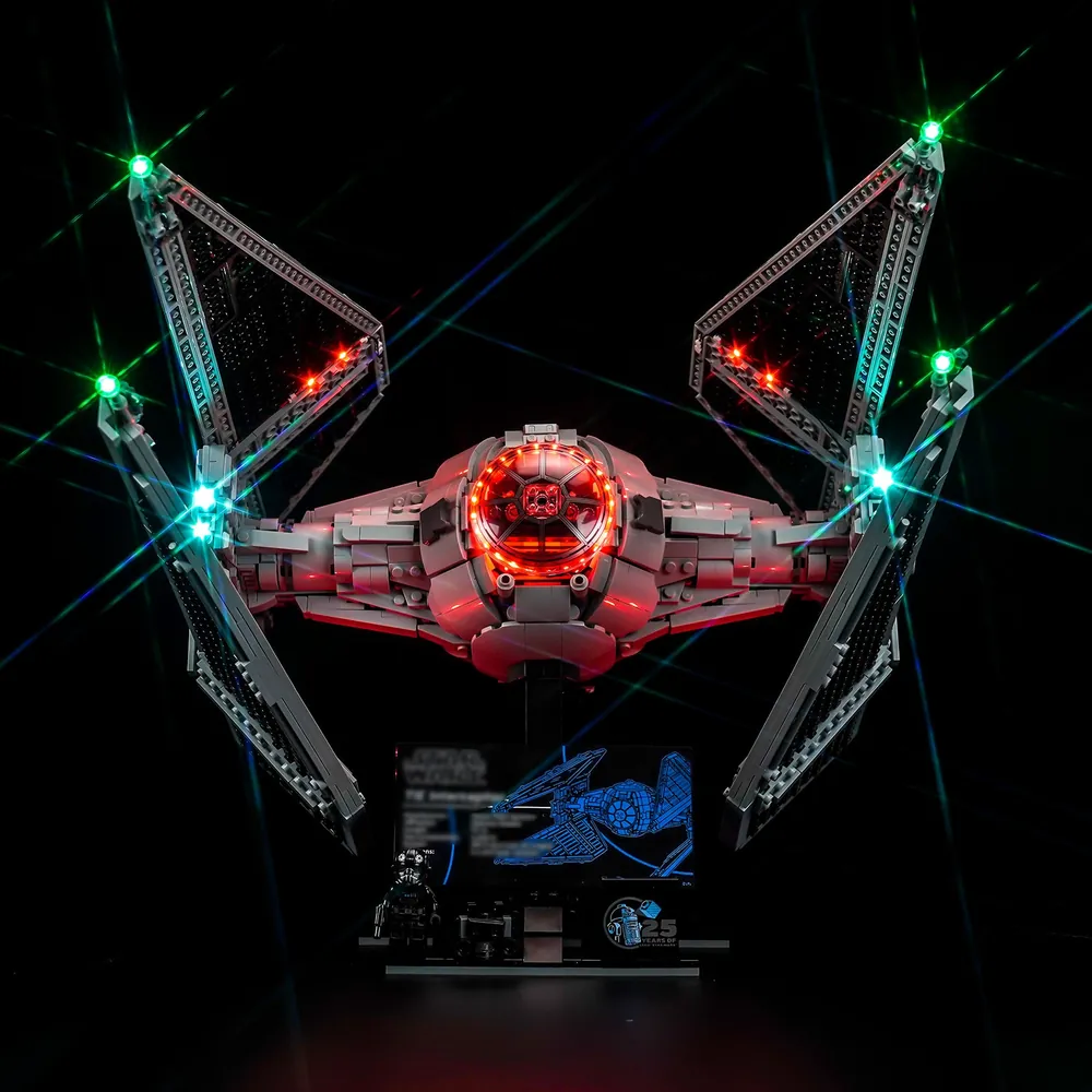 BrickBling light kit for LEGO TIE Interceptor 75382 with modular micro-LEDs