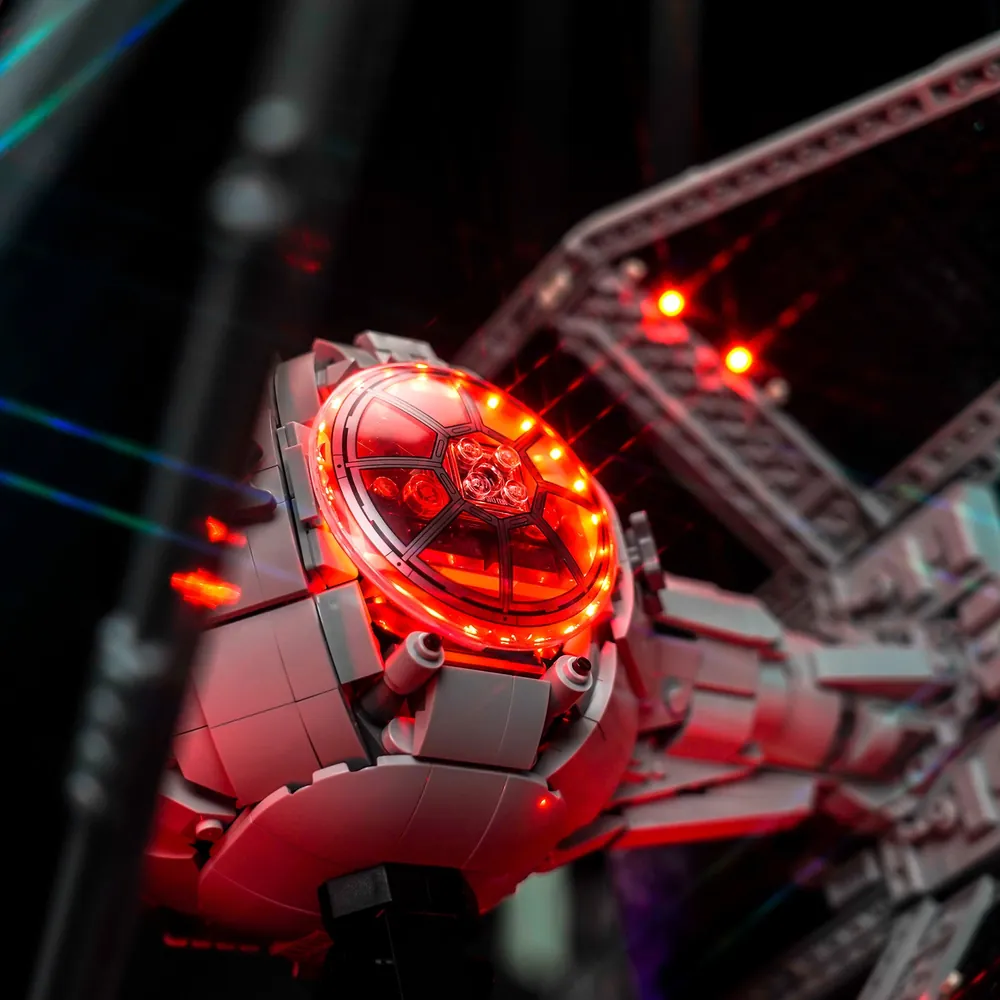 Remote control variant of BrickBling TIE Interceptor light kit
