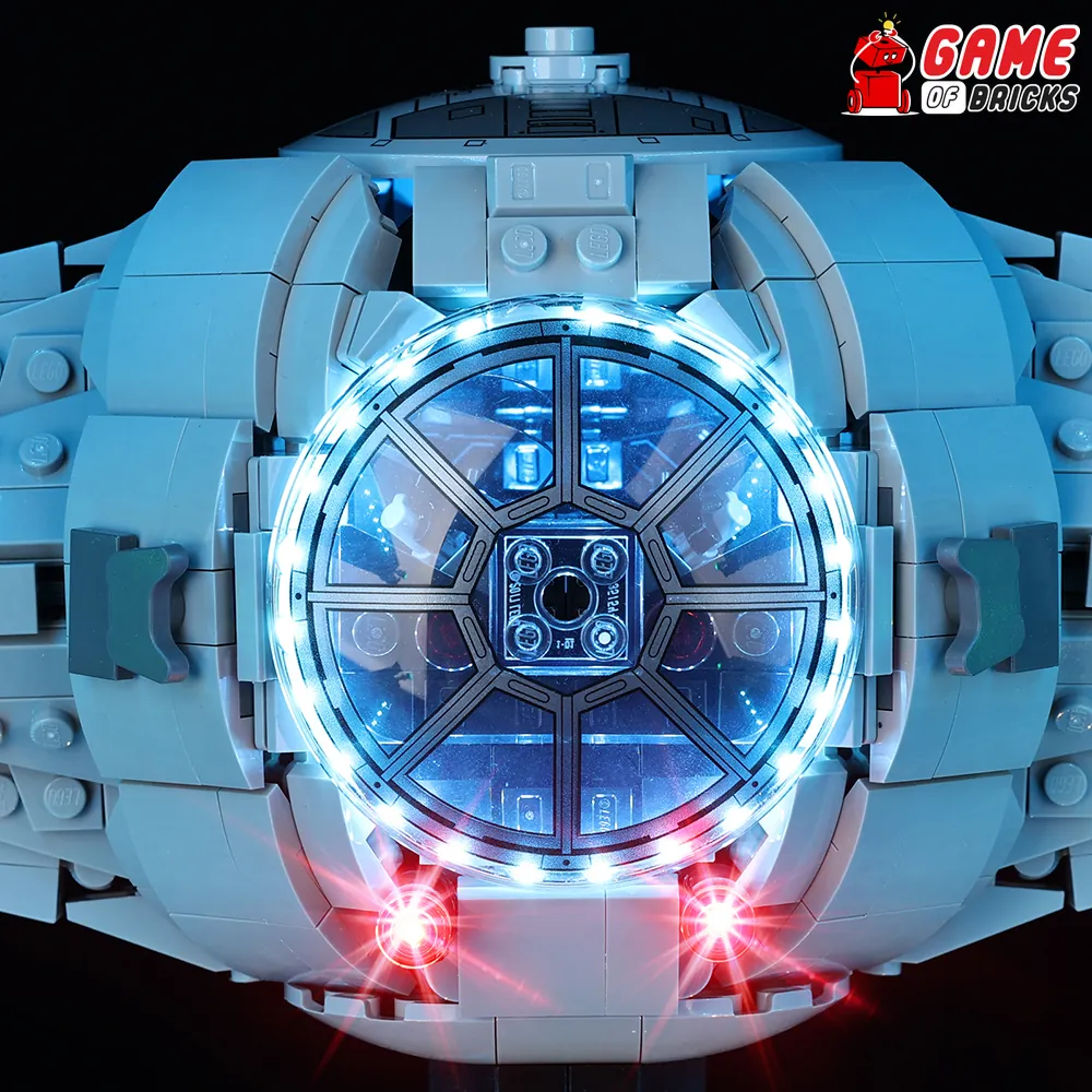 Classic and remote variants of Game of Bricks TIE Interceptor light kit