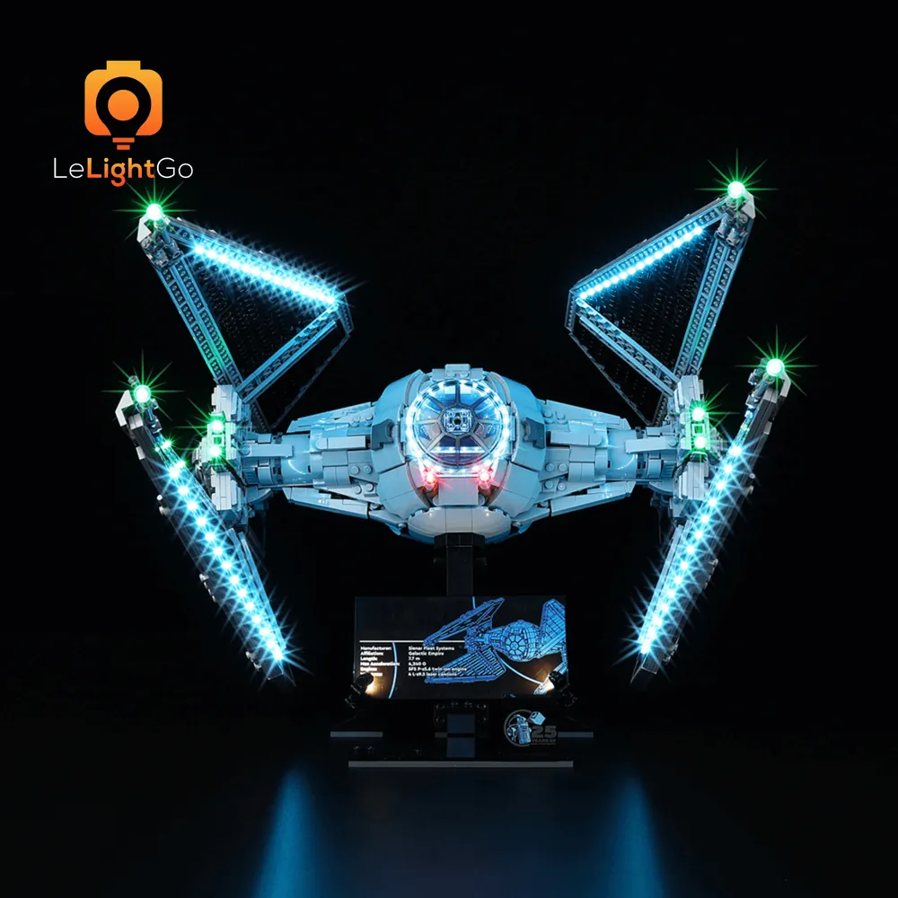 LeLightGo light kit for LEGO TIE Interceptor 75382 with micro-LEDs