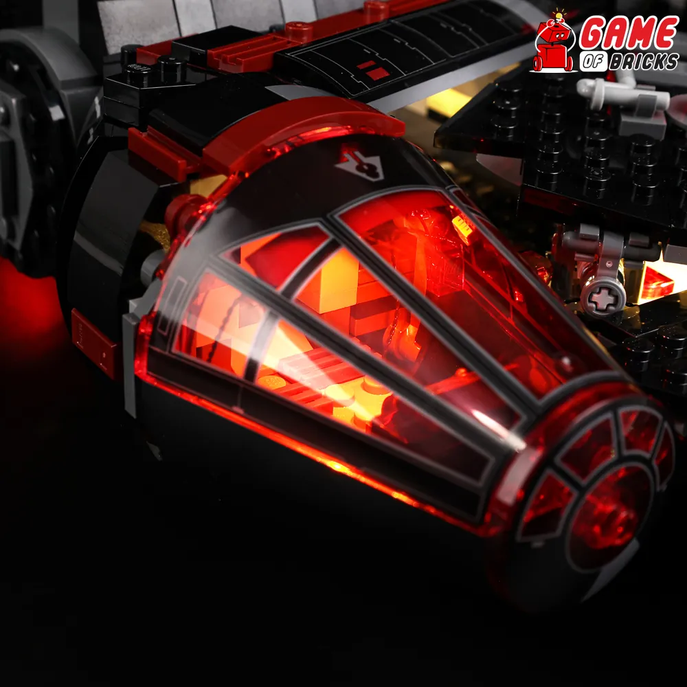 Game of Bricks Classic and Remote variants for The Dark Falcon 75389 lighting