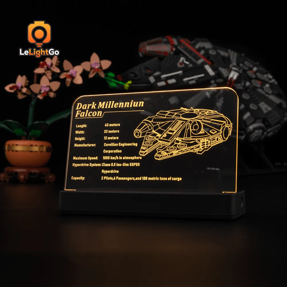 LeLightGo micro-LEDs for The Dark Falcon 75389 nameplate only