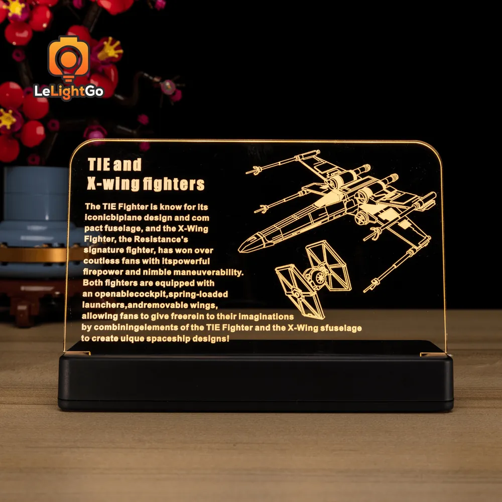 LeLightGo nameplate LED for LEGO 75393 with glowing text