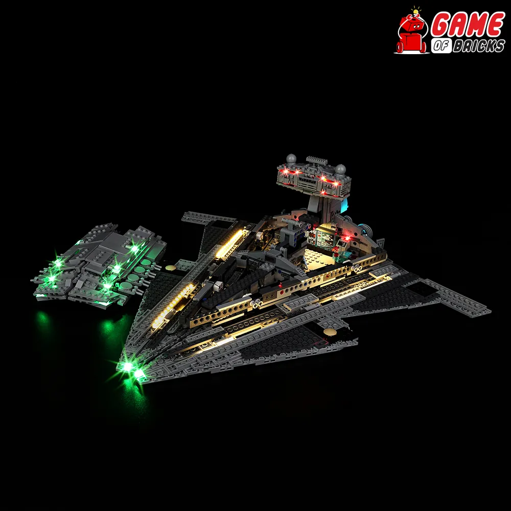 Standard gauge wiring close-up on Game of Bricks kit for the Star Destroyer