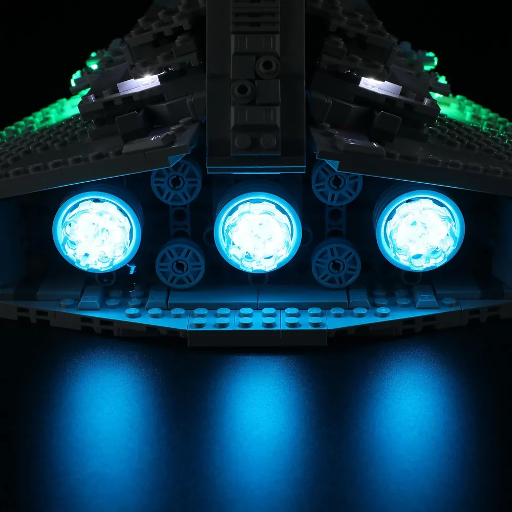 Thicker wires from Lightailing kit routed along the Star Destroyer hull