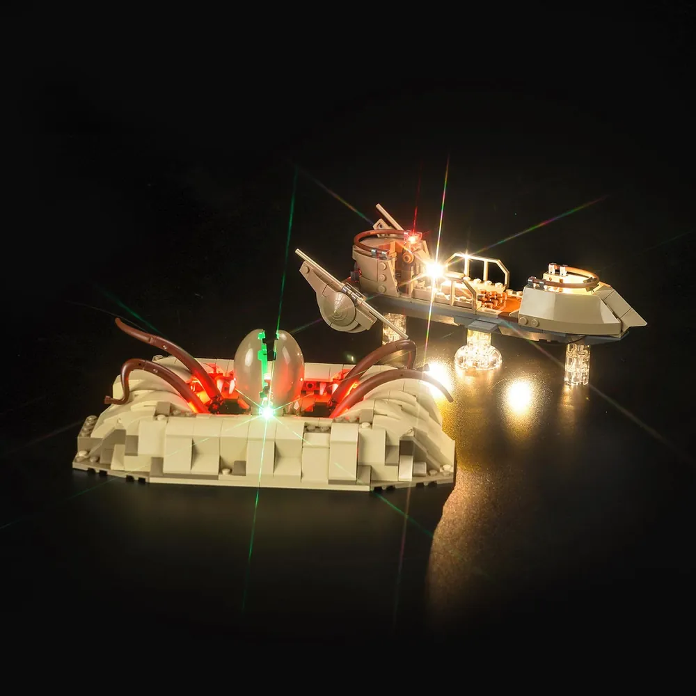 BrickBling LED kit for LEGO 75396 illuminating the Sarlacc Pit mouth