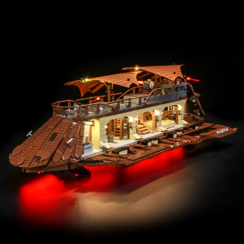 BrickBling LED kit for LEGO Jabba's Sail Barge 75397 with modular micro-wires and remote control