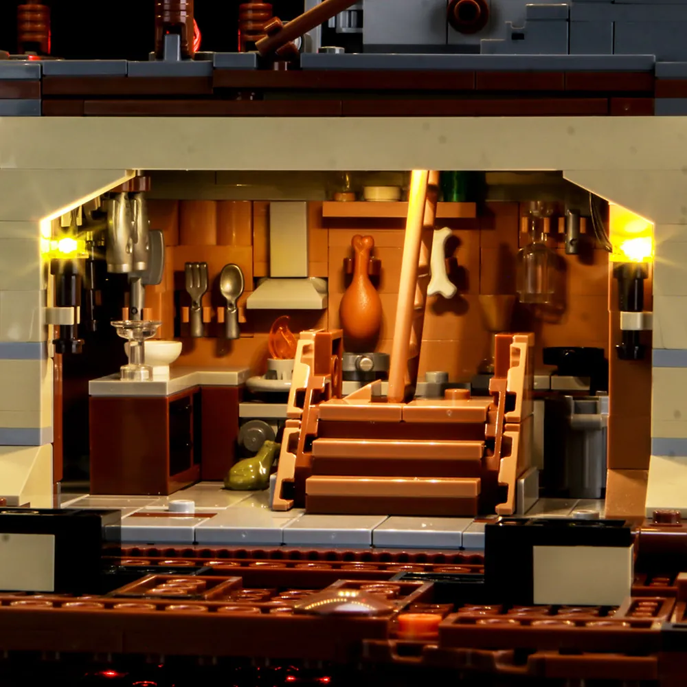 BrickBling classic LED kit lighting the barge's throne room