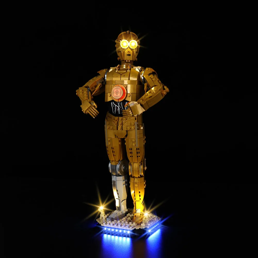 Game of Bricks LED kit for LEGO C-3PO 75398 with modular expansion boards