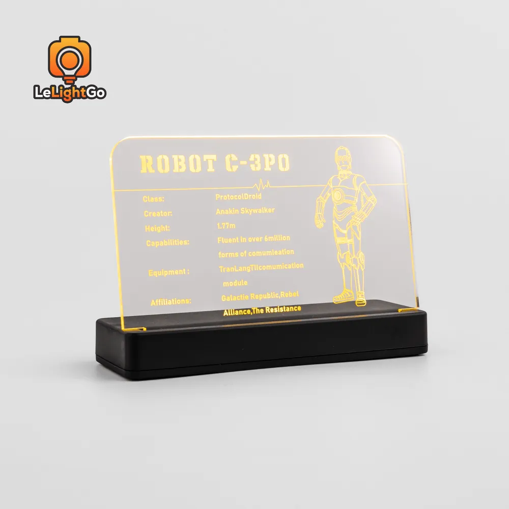 LeLightGo LED nameplate kit for LEGO C-3PO 75398