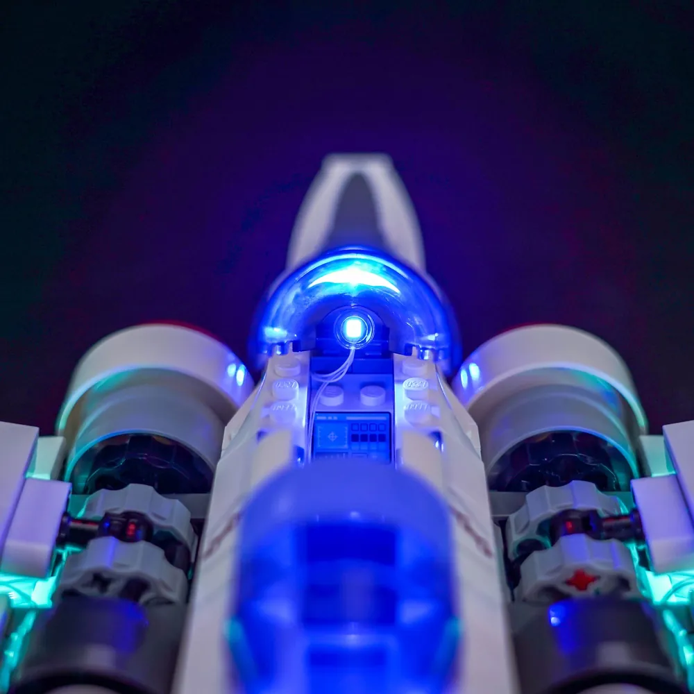 Classic and remote variants of BrickBling lighting for LEGO Star Wars ARC-170