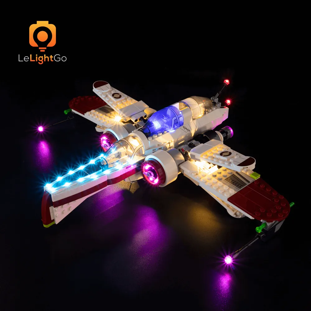 LeLightGo LED kit for LEGO ARC-170 Starfighter 75402, highlighting engines and cannons