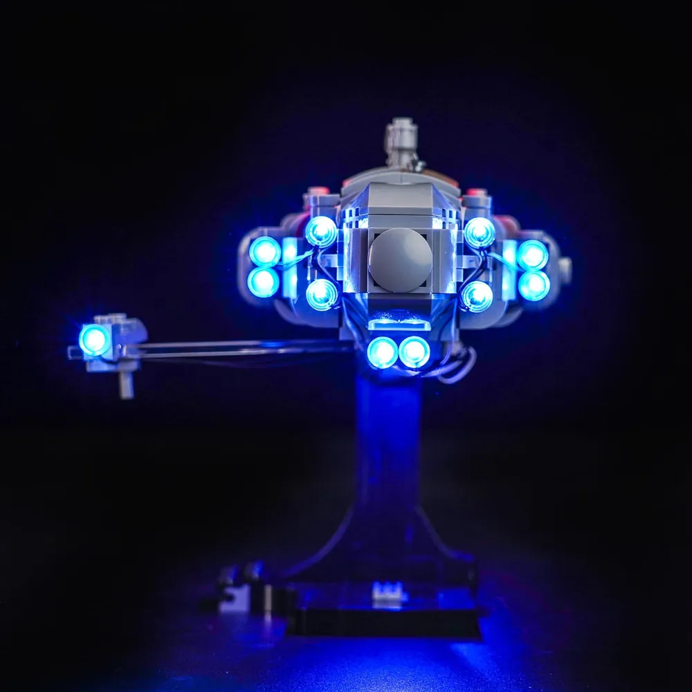 BrickBling light kit for Home One Starcruiser showing stern engine illumination