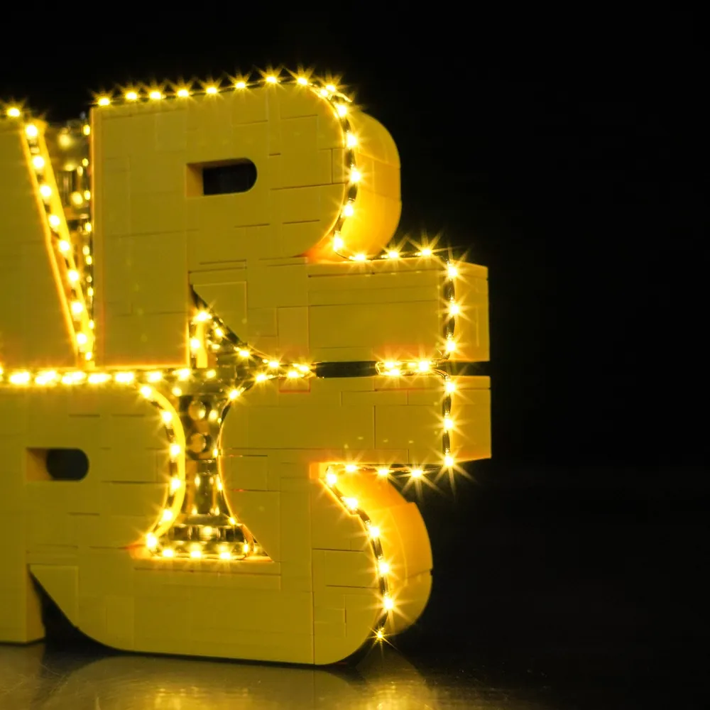 BrickBling LED kit installed on LEGO Star Wars Logo 75407 display