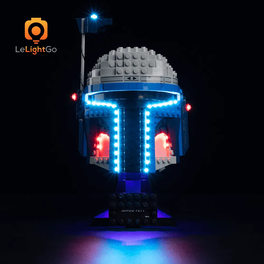LeLightGo lighting kit enhancing Jango Fett Helmet visor detail