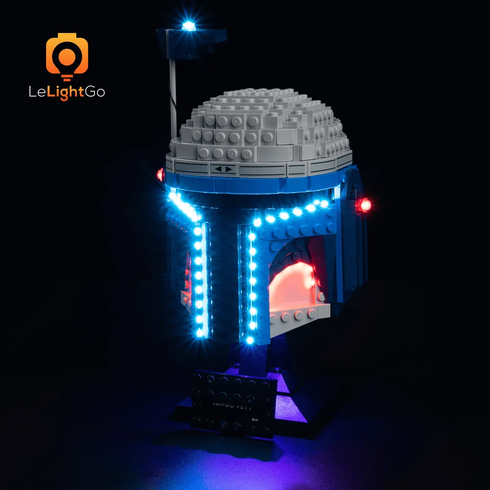 Micro-LEDs on LEGO Jango Fett Helmet with LeLightGo Standard variant