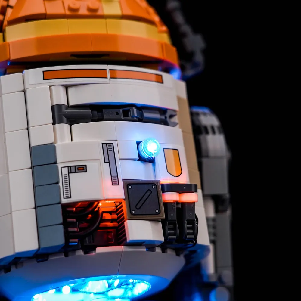Modular micro LED lights for LEGO Star Wars C1-10P droid
