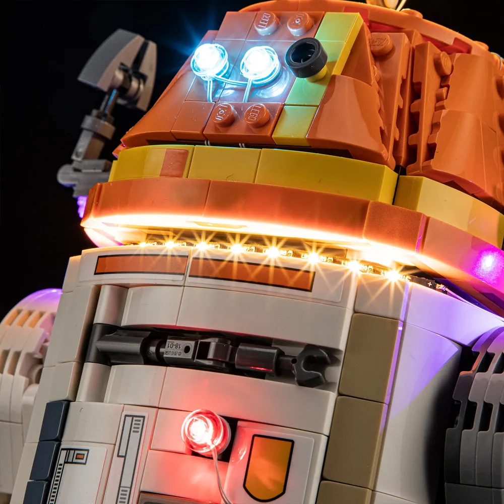 Integrated harness lighting for LEGO Star Wars C1-10P droid