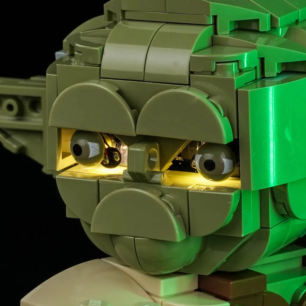 Modular micro-wire installation on LEGO Yoda Bust 75438
