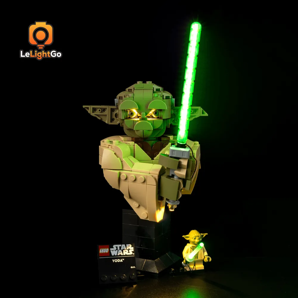 LeLightGo light kit for LEGO Yoda Bust 75438 with micro LEDs