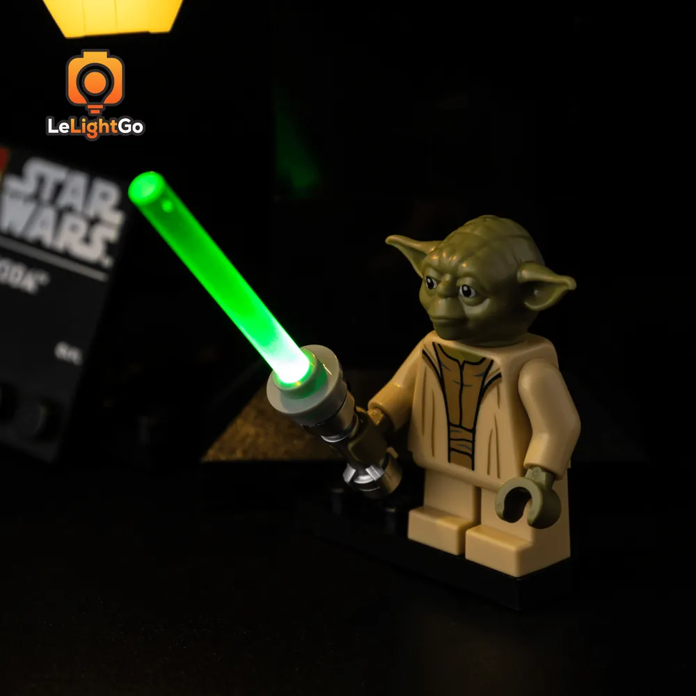 LeLightGo illuminated Yoda bust in display