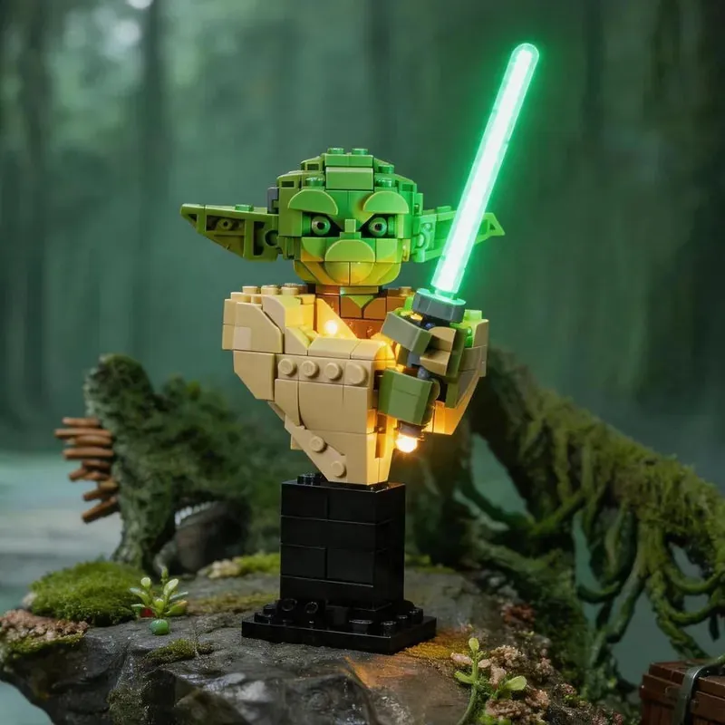 Lightailing light kit for LEGO Yoda Bust 75438 with pre-soldered harness
