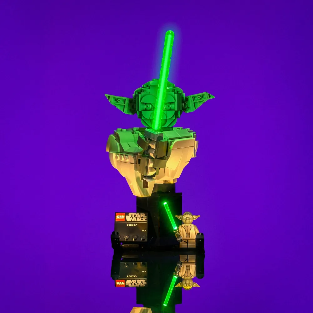 Light My Bricks light kit for LEGO Yoda Bust 75438 with premium glow