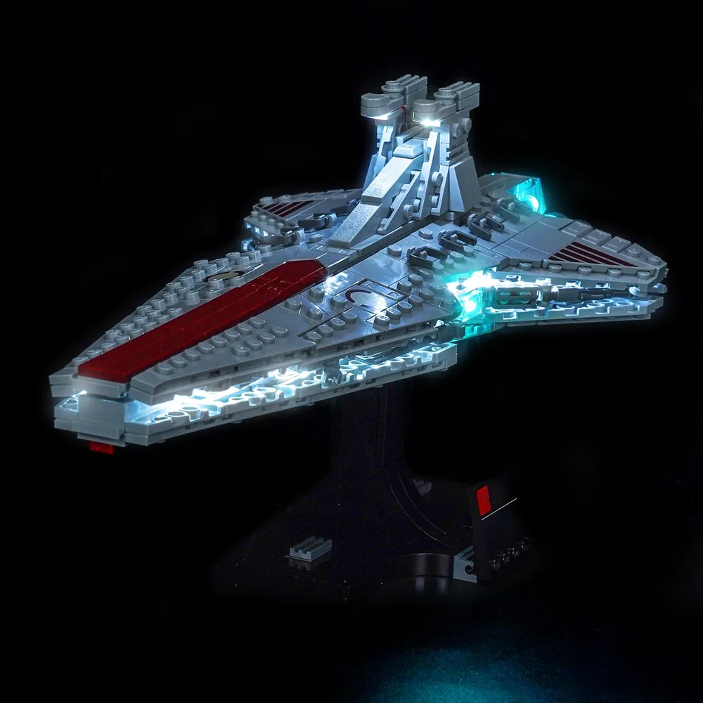 BrickBling Venator light kit with modular micro-LEDs illuminating the engine glow