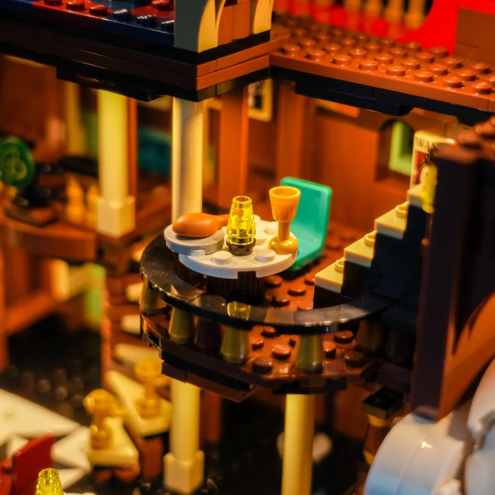 Close-up of BrickBling micro-LEDs on LEGO One Piece ship